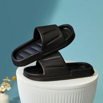 Men's Slippers, Women's Cool Slippers, -absorbing, Breathable One Line Slippers, Home Shoes, Bathroom Slippers 42 juoda