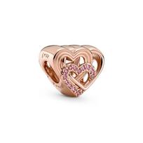 Pandora Rose Meilės susipynimas pakabukas Moteriškas pakabukas Rožinio aukso 789529C01 Rose Gold,F beige