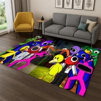 3D R-Rainbows Friends Animacinis Žaidimas Kilimas Kilimas Miegamojo Svetainės Sofos Žaidimų Kambario Durų Kilimėlis Namų Dekoras, Vaikų Zonos Kilimas Neslystantis 40x60cm black