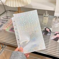 10PCS A6 Laser Rainbow Star Binder Sleeves 1/2/3 Pockets Transparent Inside Page of Album A6 Refill Inner Page Photocard Kpop gray