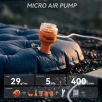 Mini Quantum Air Pump 30 Seconds Inflation Compact Portable Pump for Camping Sleeping Pad Overnight Trips A1 gray