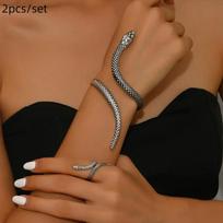 Punk Snake Bendable Choker Adjustable Y-Shaped Metal Snake Wrap Necklace Personality Jewelry Accessory A3 brown