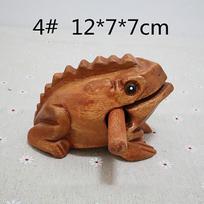 1PC Thailand Frog Wood Carving Ornaments Hand-carved Toad Creative Vocal Toys Solid Wood Toad Craft Scenic Souvenirs A4 brown