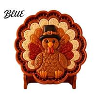 One Press Hand Pie Maker Mini Mold for Autume Thanksgiving  DIY Dough Presser Pocket Baking Mold with Fox Turkey Owl Pumpkin Leaf Pinecone, C beige