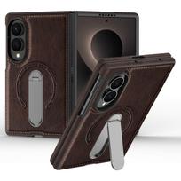 Magnetinis Sulankstomas Laikiklis Telefono Dėklas Samsung Galaxy Z Fold 8 Ultra 7 6 5 4 Z Fold 8 Wide Odinis 360° Besisukantis Stovas Galinis Dangtelis Galaxy Z Fold 8 gray