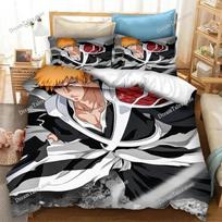 Bleach Thousand-Year Blood War Bedding Set Cartoon Anime Set Adult Kid Bedroom Duvet Cover Sets 3D Print Anime Luxury Gift741 EU Single 135*200cm/53x79in 3pcs gray