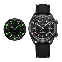STARKING 8215 Men's Automatic Mechanical Diver Watch Swimming Diving Sport Leisure Waterproof Wristwatch Luminous Date Display black