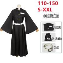 Anime veikėjo Tokito Muichiro Cosplay kostiumas Uniforma Perukas Suaugusiems ir Vaikams Helovino apranga 140CM black