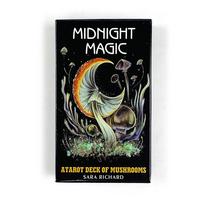 Midnight Magic Mushroom Tarot Cards 78 Mystical Fungi-Themed Deck English Version Divination Borad Games for Nature Lovers black