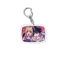 Death Note Keychain: L, Light Yagami & Misa Amane Anime Acrylic Decoration Approx. 6cm white