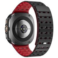 Minkštos silikoninės juostelės Sportinės pralaidžios orui laikrodžio apyrankės Magnetinė juosta Samsung Galaxy Watch Ultra 2 47mm 2025 For Galaxy Ultra2025 gray