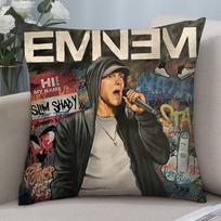 Hot Rapper E-Eminem Pillow Case Short plush Double-sided Print Square Throw Pillow Covers Sofa Home Cushion Decor 12x12Inch black