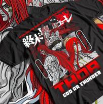 Anime Manga T-Shirt, Thor Ragnarok Shuumatsu Valkyrie, Comic Tee, Unisex Heavy 3XL red
