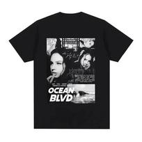Lana Del Rey 9-asis studijinis albumas  Did You Know That There's a Tunnel Under Ocean Blvd  Viršelio užrašų Grafinis Spaudinys Ypač Dydžio Gatvės Stiliaus Drabužiai Dainininkės Gerbėjų Prekės M gray