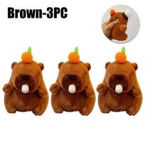 1-20Pcs Plush Persimmon Spit Bubbles Capybara Key Pendant Cute Plush Keychain Plush Doll Toy Schoolbag Pendant Gift Pendant brown