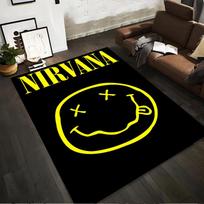 Nirvana band yellow logo printed non-slip rug, suitable for living room and bedroom sofas 40x60cm( 15x23in ) white