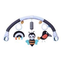 Kūdikio vežimėlio žaislas lankas Žaislinis skambutis Linksmas Naujagimiams Sensory Activity Reguliuojamas Sūpuoklėms Ir Automobilio Saugos Kėdutei Kabinami Žaislai white
