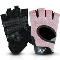 BEAST RAGE Workout Gloves for Men and Women, Fingerless Weight Lifting Gloves with Palm Protection Padding, Breathable and Lightweight Large gray