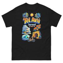 Tel Aviv Israel T-Shirt Souvenir Tee White City Travel Keepsake Gift Shirt L blue