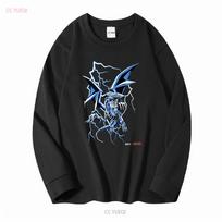 Bait x Yu Gi Oh Baltasis Mėlynasis Drakonas Šviečiantis tamsoje marškinėliai DYDIS S vintažiniai Išskalbti Unisex Kasdienis viršutinis drabužis M black