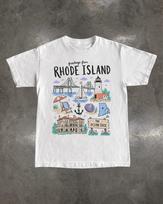 Rhode Island Graphic T-Shirt, Vintage Ocean State Coastal Travel Souvenir Tee XL gray