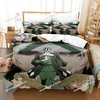 3D Anime Bleach Bedding Set Printed single Comforter Quilt Bed Cover Duvet Cover Pillow Case 3 Pieces Sets Kids Adult Size EU Single 135*200cm/53x79in 3pcs gray