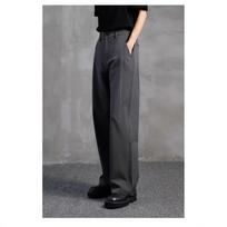 Men's Pleated Wide Leg Pants with Side Stitching Detail Solid Color Casual Trousers XXL black