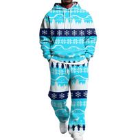 Men's Layer Hoodie and Cargo Pants Set with Elastic Waistband XL balta