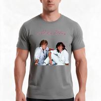 Modern Talking Tshirt Summer Casual Cotton Tee Oversized Streetwear Tops Vintage Graphic Print Loose Fit Short Sleeve M gray