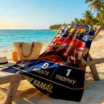 Lamin Yamal Customized Name Beach Towel Super Soft Microfiber Quickdry Fabric 80cmx160cm(31x63inch)