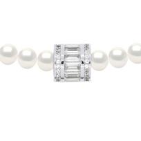 Necklace - Pearls & Colors - 5-6 mm Semi-Round Freshwater Cultured Pearls - White Pearl - 925 Sterling Silver - Woman