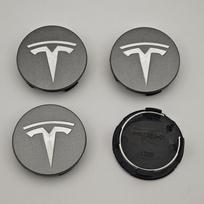 4 vnt./rinkinys ABS 56 mm Tesla Originalus Automobilio Ratlankio Centrinis Dangtelis Logotipas Emblema Tesla Model 3 Y S X Ratlankiams Stebulės Dangtelis Ženkliukas Aksesuarai gray