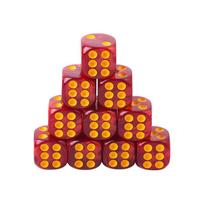19 mm kazino kauliukai su aštriais kraštais ir atitinkančiais serijos numeriais Skaidrūs permatomi D6 Royal Craps 10 Pcs red