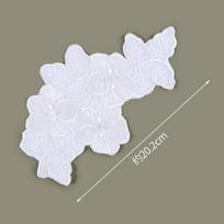 Baltos gėlės audinio lipdukas, be siūlių, lipnus drabužiams, skylėms ir be žymių, remonto priedas, tinklelio nuo uodų kelnės, siuvinėtas lopas-lipdukas 19#