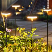 LITNOFAY saulės šviestuvai, lauko sodo šviestuvai, stilingi, įmontuojami, IP65 atsparūs vandeniui, svyruojantys vėjyje, maitinami saulės energija, didelio ryškumo apšvietimas, gray