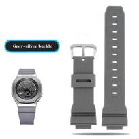 Dirželiai laikrodžiams Casio G-Shock GM-2100 GM-S2100 GA-2100 GM-5600/GA5600 silikoniniai vyriški sportiniai vandeniui atsparūs Laikrodžių priedai dirželis 16mm gray