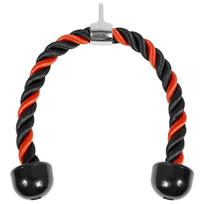 Dual-Head Biceps & Triceps Resistance Band with Pushdown Rope and Face Pull Handle black