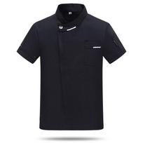Balta virėjo striukė trumpomis rankovėmis Šefo uniforma Restorano viešbučio virtuvės maisto gaminimo drabužiai Maitinimo paslaugų šefo marškiniai prijuostė 5XL black