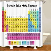 Cheminių elementų periodinė lentelė Dušo užuolaida Spalvingas Mokslo Technologijų Vaikų Chemijos Mokyklos Mokinys Vandeniui atsparus audinys Vonios dekoras 180x200cm-70x78in