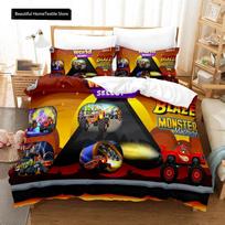 Animacinis Blaze Monster Machines patalynės komplektas, dvigulė, karalienės dydžio, užvalkalas antklodei, pagalvės užvalkalas berniukams, mergaitėms, vaikams, suaugusiųjų miegamajam 70x133cm 2pcs