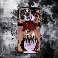 Metal Band D-Death Phone Case For iPhone 16,15,14,13,12,11,Pro,Max,Plus,X,XS,SE,E,Mini,Soft Silicone Black Case iPhone12mini gray
