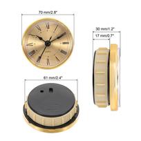 Uxcell Kvarcinio laikrodžio įdėklas Apvalus kvarcinis mechanizmas Miniatiūrinis laikrodis Tinka 78 mm/61 mm skersmens skylė keitimui Namų 1/2 vnt.