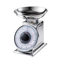 11lb Analog Mechanical Kitchen Weighing Food Scale with Bowl Tare Function Retro Style Stainless Steel United States gray