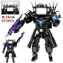 New in Skibidi Figures Toilet Man Titan Clock King 5.0 TV Man Drill Man Building Blocks Bricks Model Toys Kids Xmas Ideas Gift black