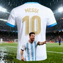 Summer Adult Messi #10 AI Design Men's Football Jersey T-Shirt Outdoor Daily Sport Shirt Quick-Dry Breathable Top S