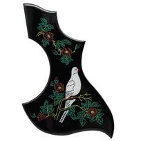 1R Kolibrio gėlė Dekoratyvinis Celiuloidinis Krištalinis Epoksidinės Dervos Gitara Pickguard Anti-Scratch Plokštė Folk Akustinei Gitarai black