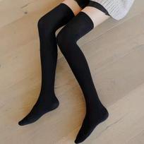 Velvet Anti-Slip Thigh-High Black Socks, 70cm Stockings for Women brown