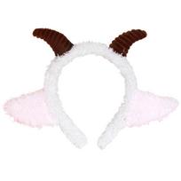 Easy Wear Plush Lamb Headband with Horn and Ear Styling for Costume Use, Theme Photos and Party Looks Daily Style black