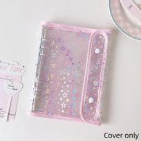 Holographic Star PVC 6 Ring Binder Notebook Clear Cover Anti-scratch for School Kpop Photocard Storage Scrapbooking Gift A1 gray