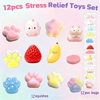 12-48Pcs Mini Taba Squishy Pack Squishy Making Kit For Squishy Party Favors Classroom Birthday Gift Goodie Bag Stress Relief Toy multi